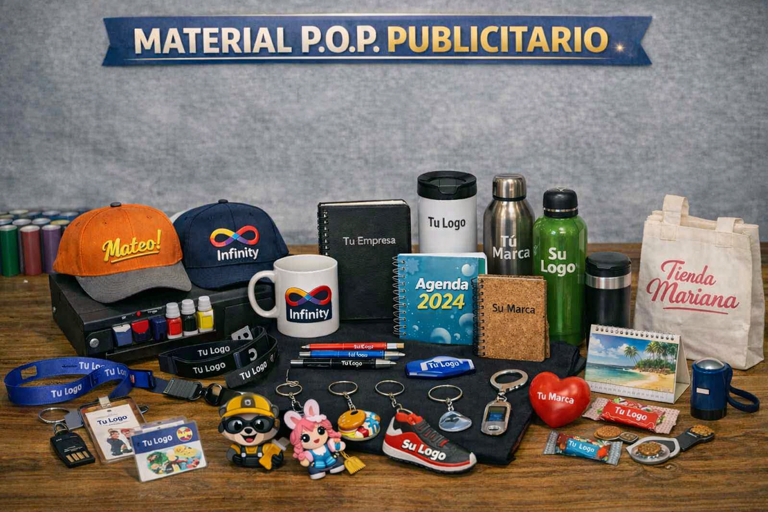Material P.O.P. exhibido en un punto de venta